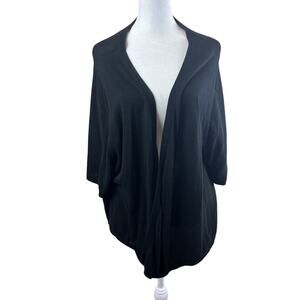 Catherine’s Cardigan Women 3XL Black Short Sleeve Open Front‎